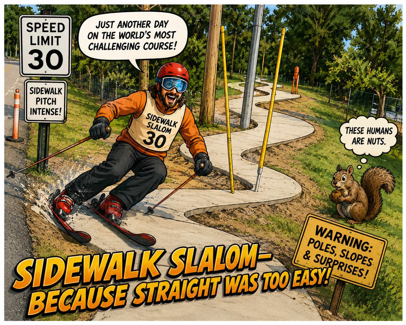 Sidewalk Slalom Racing